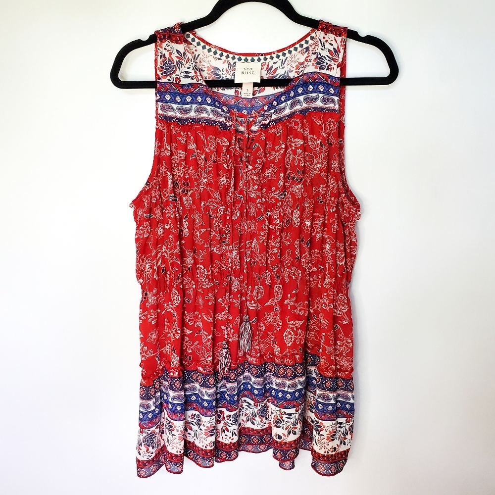 Knox Rose sleeveless red tank top
